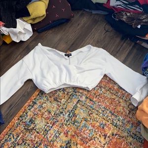 Cropped white sweater